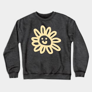 Orange Daisy Flower Smiley Face Crewneck Sweatshirt